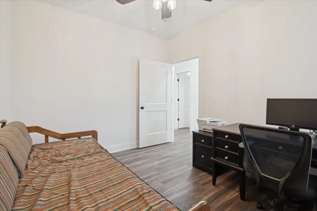 a view of a bathroom from the hallway