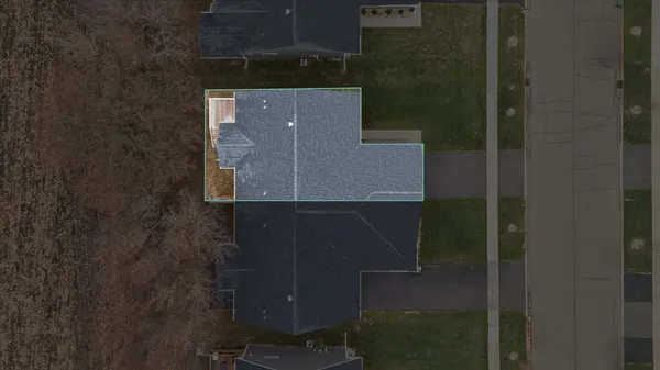 an aerial view of a house