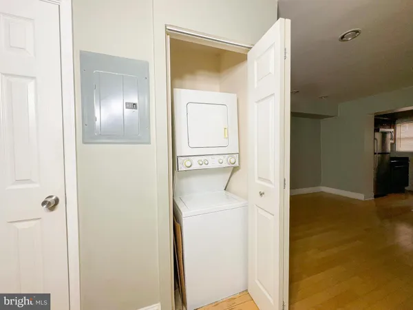 a utility room with a washer and dryer
