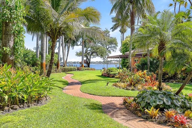 a view of a backyard with a garden