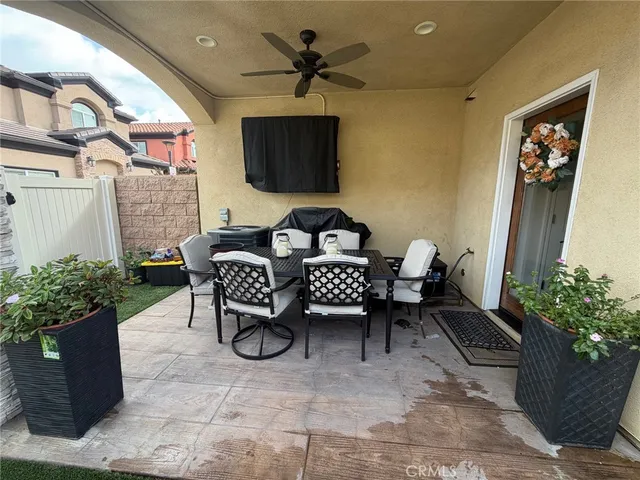 a outdoor living space with furniture