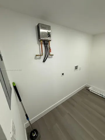 a view of a room with rack on the wall