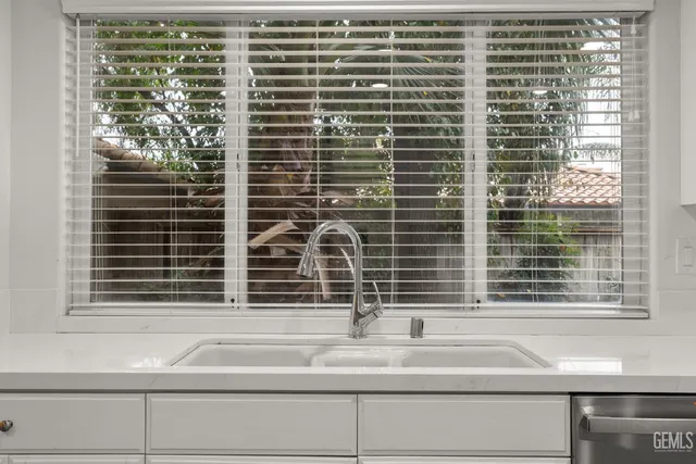 a view of a sink and window
