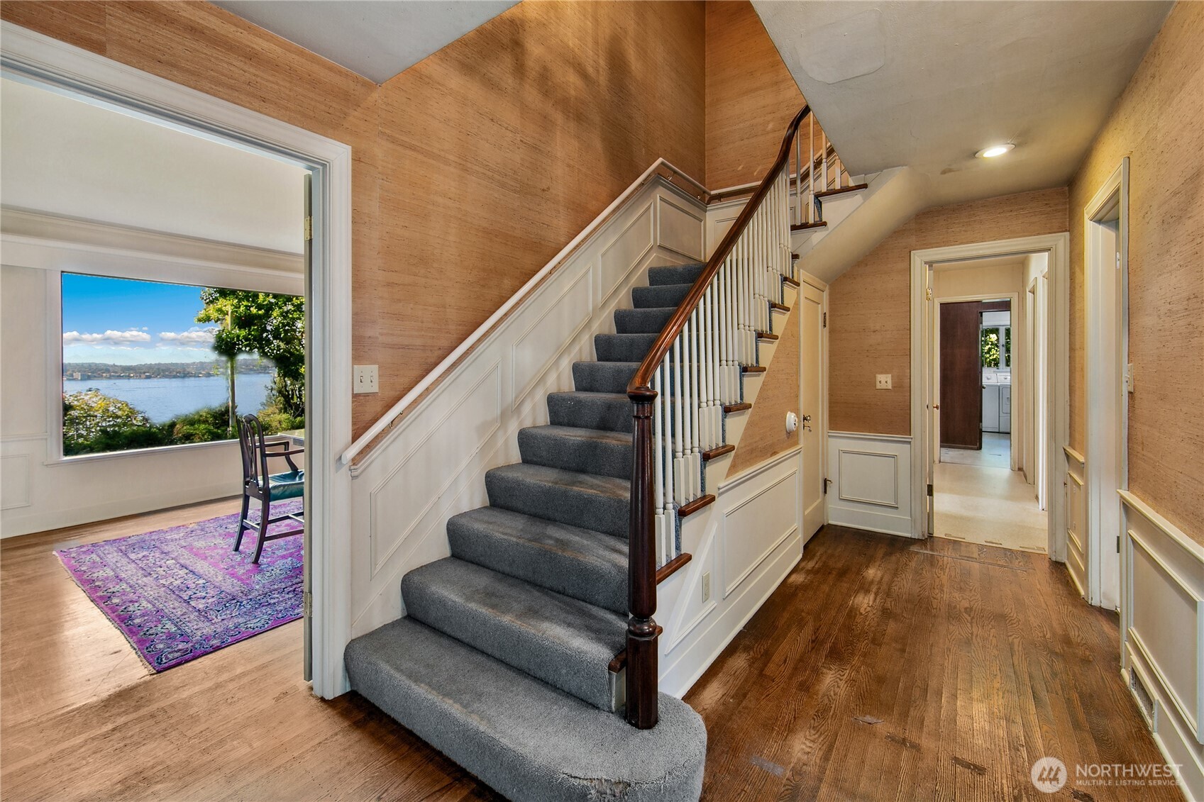 2425 Evergreen Point Road Medina, WA 98039 - Photo 21 of 37 a view of entryway and hall with wooden floor