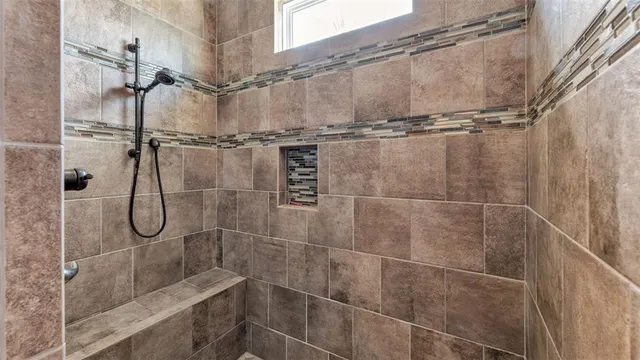 a workspace with furniture and a window