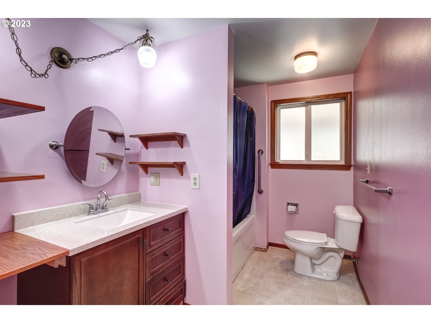 13100 Northwest Willis Road McMinnville, OR 97128 - Photo 26 of 38 a bathroom with a sink vanity and a mirror