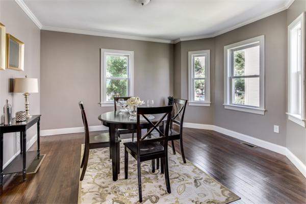 57 Creeley Road Belmont, MA 02478 - Photo 5 of 13 a view of a dining room with furniture and wooden floor