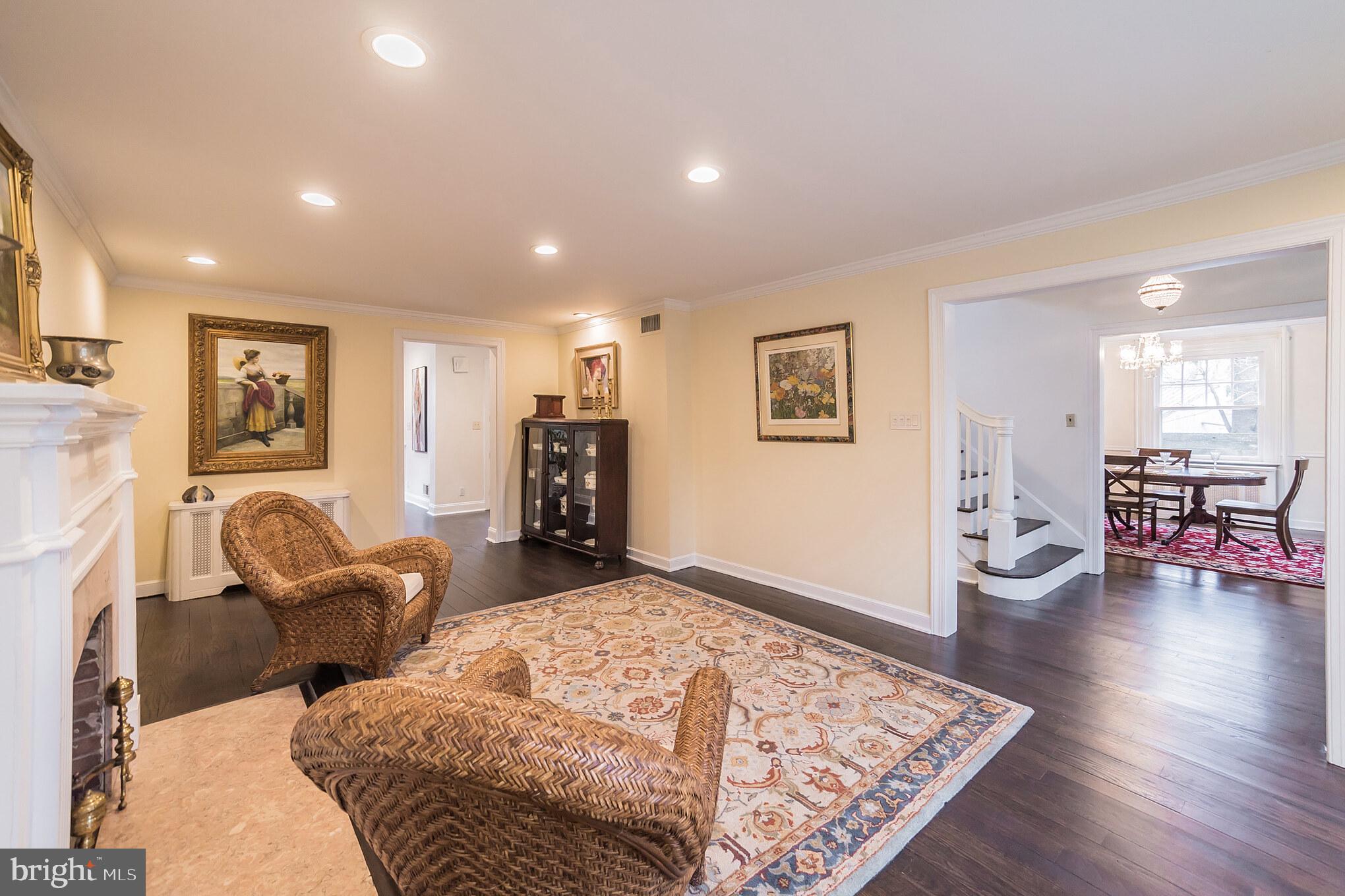 512 North Chester Road Swarthmore, PA 19081 - Photo 4 of 32 Living Room - Open to Foyer, Dining Room and Den