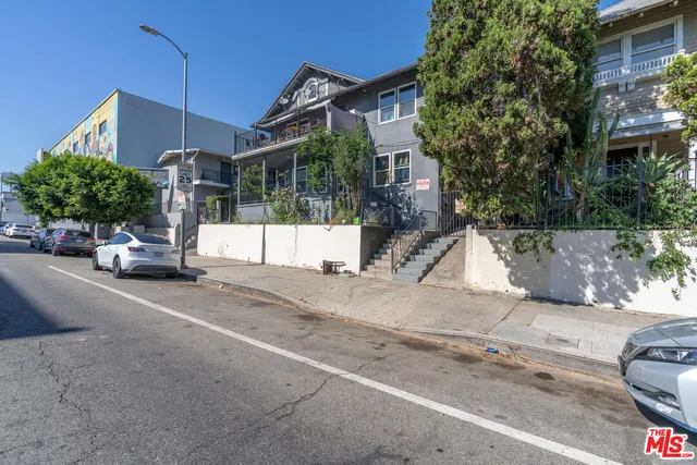 a car parked in front of a house