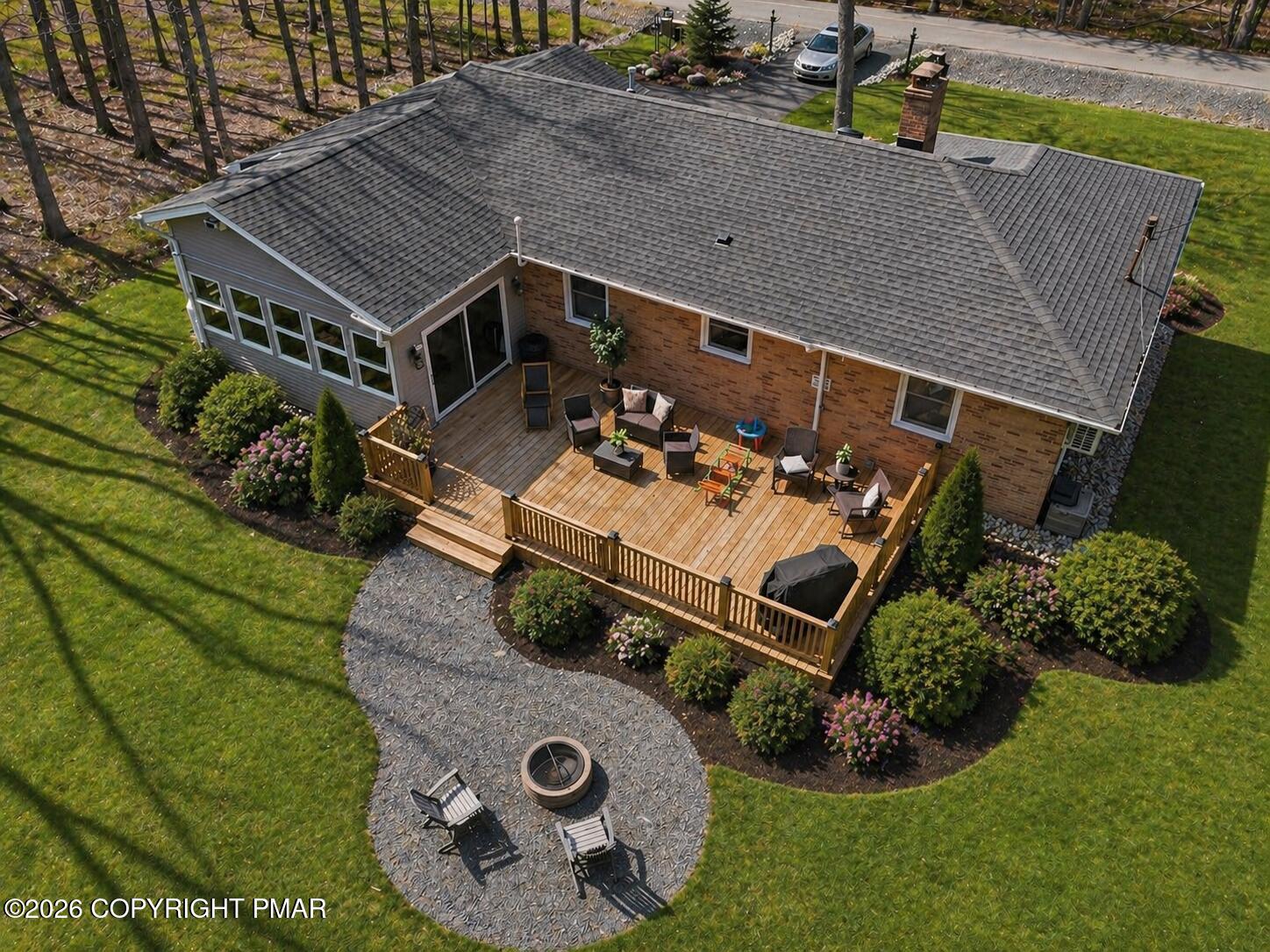 144 Highridge Road Albrightsville, PA 18210 - Photo 96 of 96 an aerial view of a house with a yard