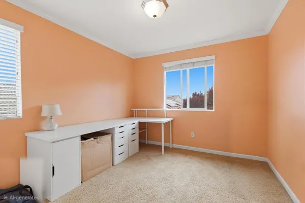 a room with cabinets and white appliances