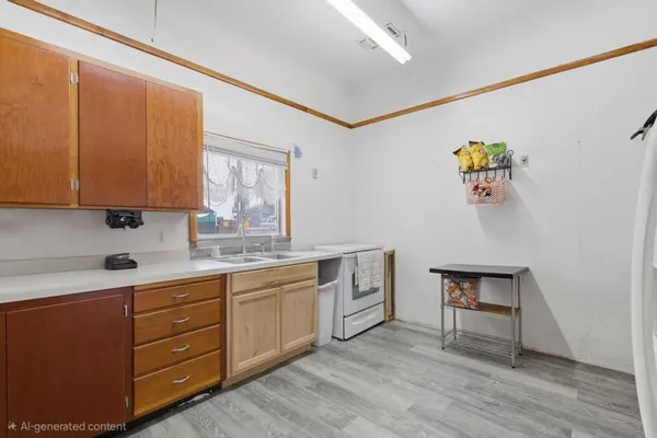 a view of cabinets with wooden floor
