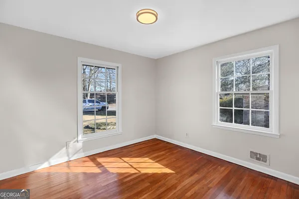 an empty room with a window