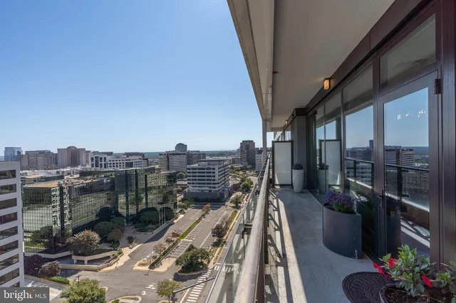 a view of city from balcony
