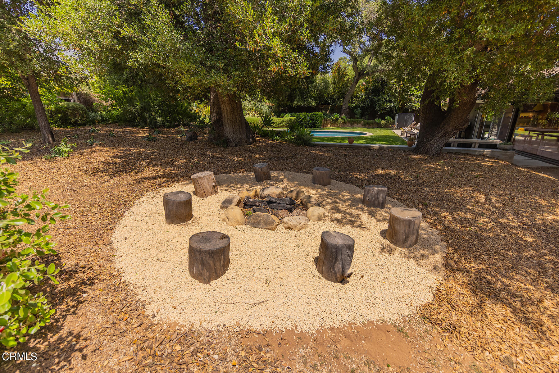 712 Cuyama Road Ojai, CA 93023 - Photo 45 of 50 a view of a fire pit in middle of the forest