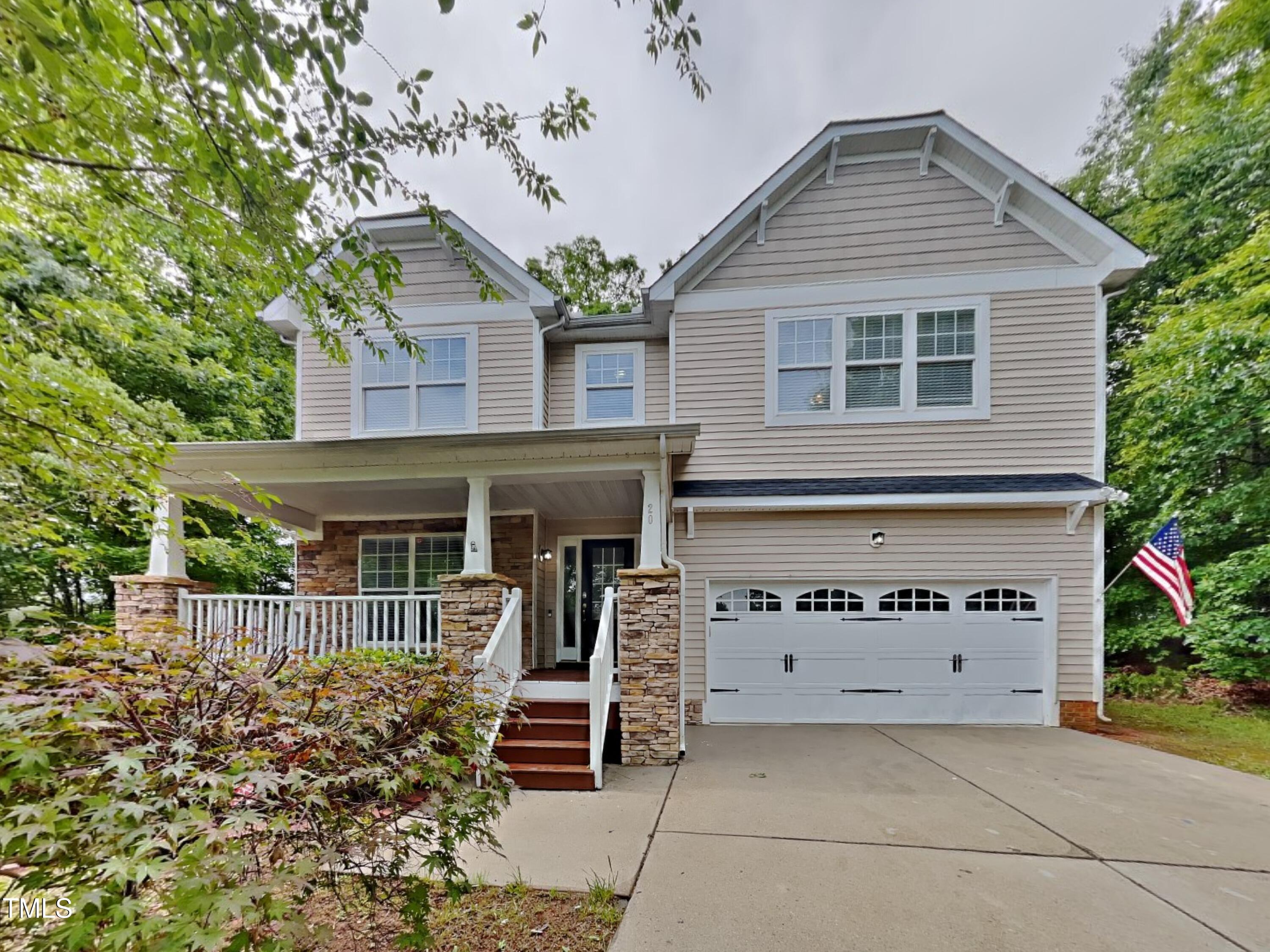 front view of a house with a porch