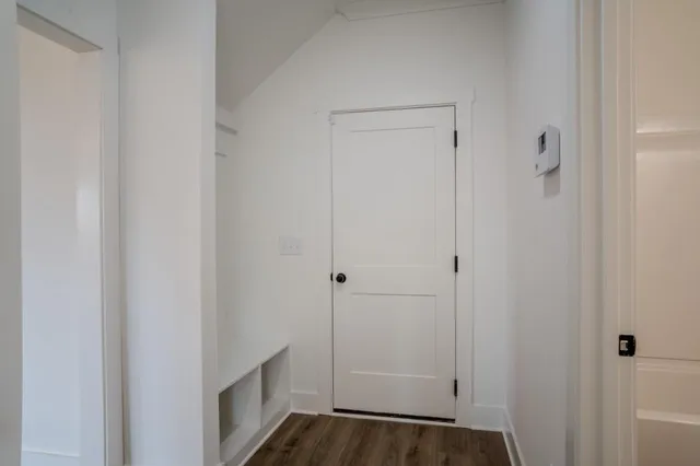 a view of bathroom with hardwood floor