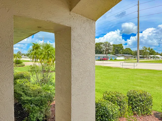 a view of a building from a yard