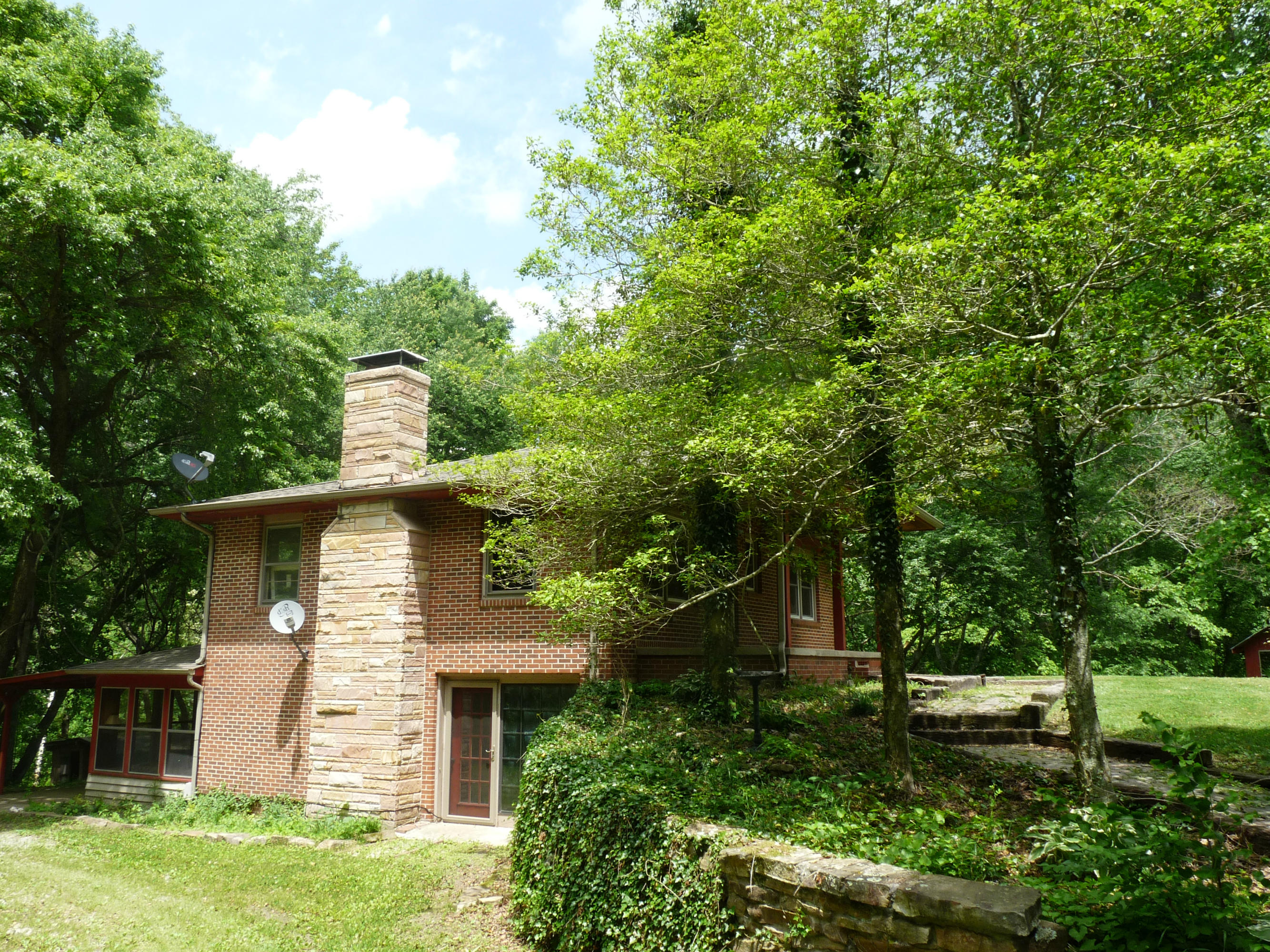 Side & Crab Orchard Fireplace