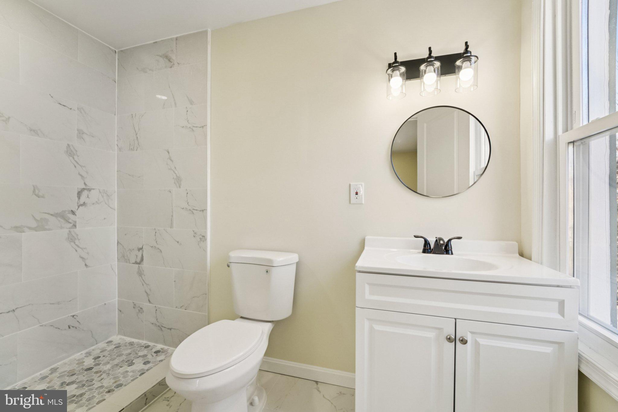 3603 Springdale Avenue Baltimore, MD 21216 - Photo 38 of 63 a bathroom with a toilet a sink and a mirror