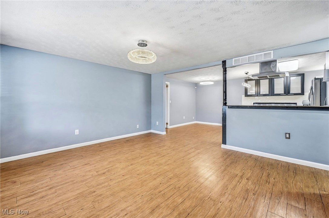245 North Road Niles, OH 44446 - Photo 8 of 45 Unfurnished living room featuring light wood-style flooring and a textured ceiling