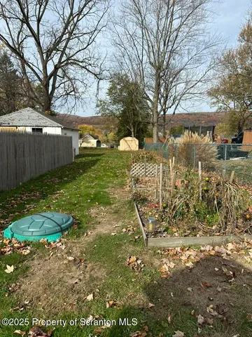a view of a yard with a tree