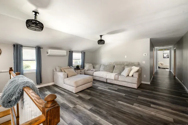 a living room with furniture