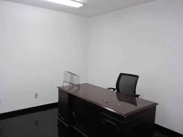 a view of small space with racks on the wall