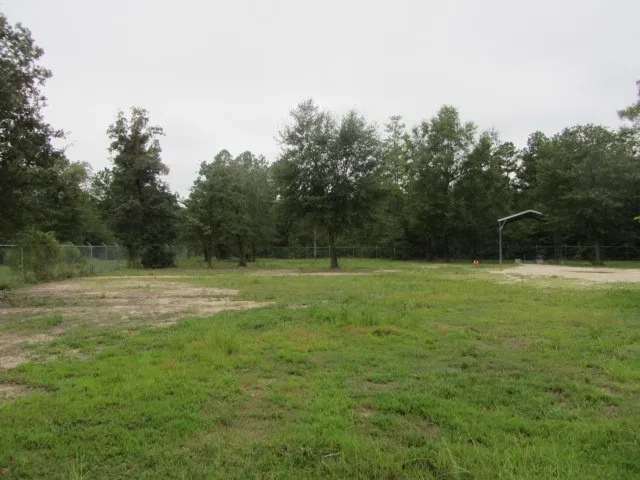 a view of a backyard with green space