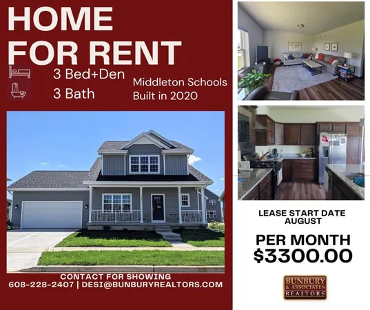 $3,200 | 9933 Cape Silver Way, Middleton, WI 53562
