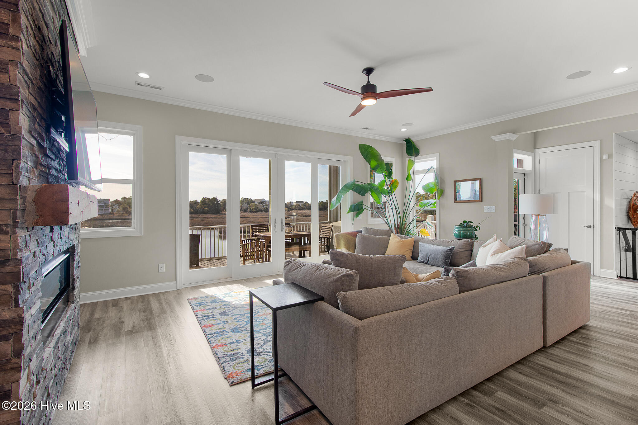 525 Sanders Creek Road Newport, NC 28570 - Photo 15 of 71 Living room with creek views