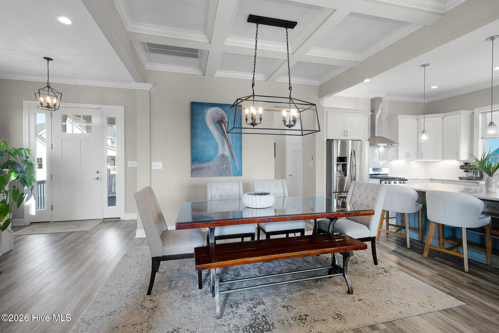 525 Sanders Creek Road Newport, NC 28570 - Photo 19 of 71 Coffered ceiling dinning room
