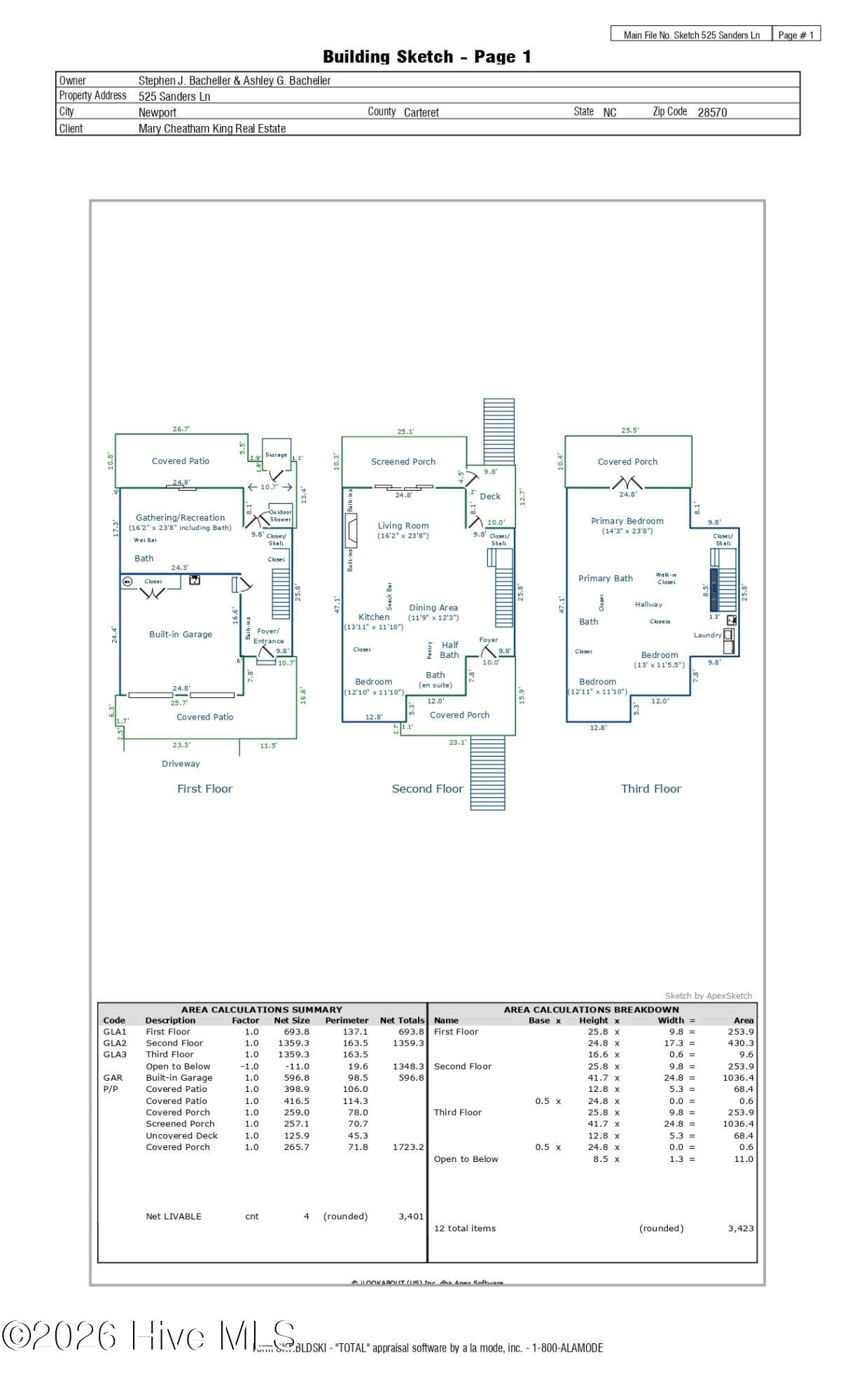 525 Sanders Creek Road Newport, NC 28570 - Photo 70 of 71 Sketch/Floorplan