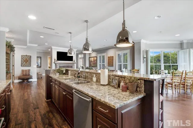 a kitchen with granite countertop lots of counter top space