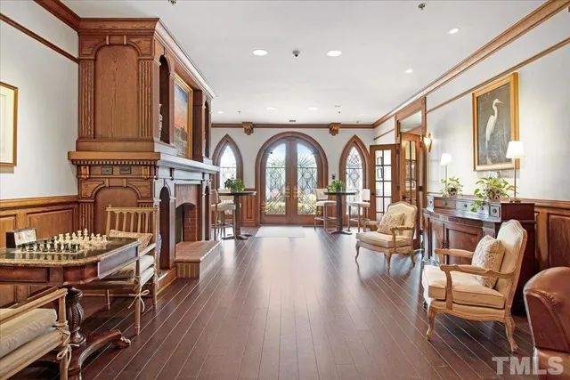 a view of a living room and dining room