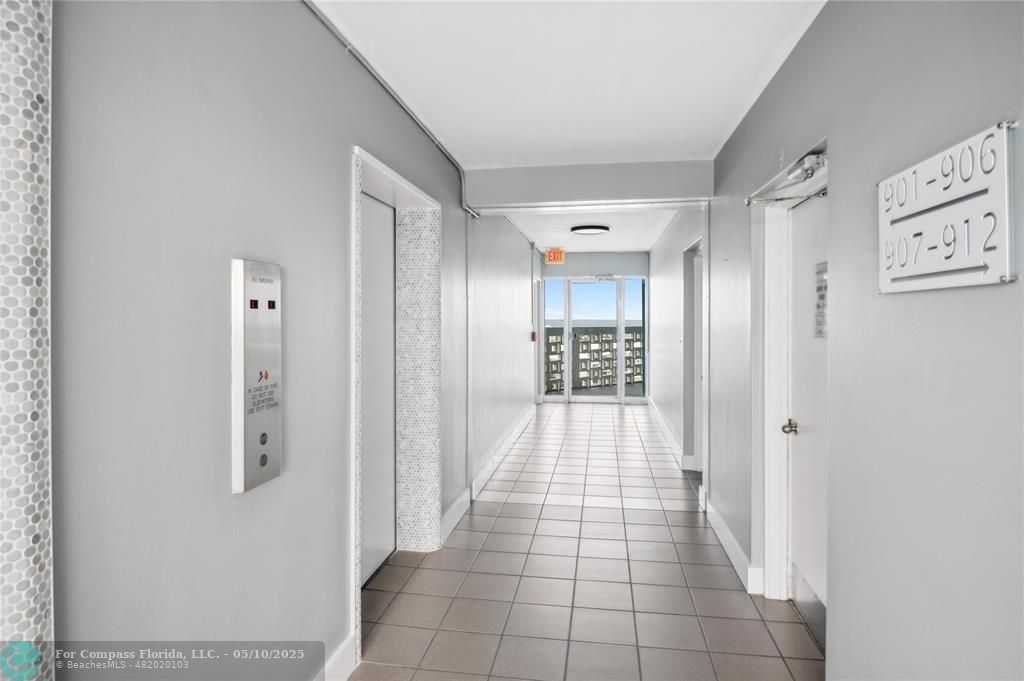 1900 South Ocean Drive, Unit 905 Fort Lauderdale, FL 33316 - Photo 23 of 41 One of the building’s elevators is typically stationed on the 9th floor, ensuring quick and easy access. Washer and dryer are located on the same floor.