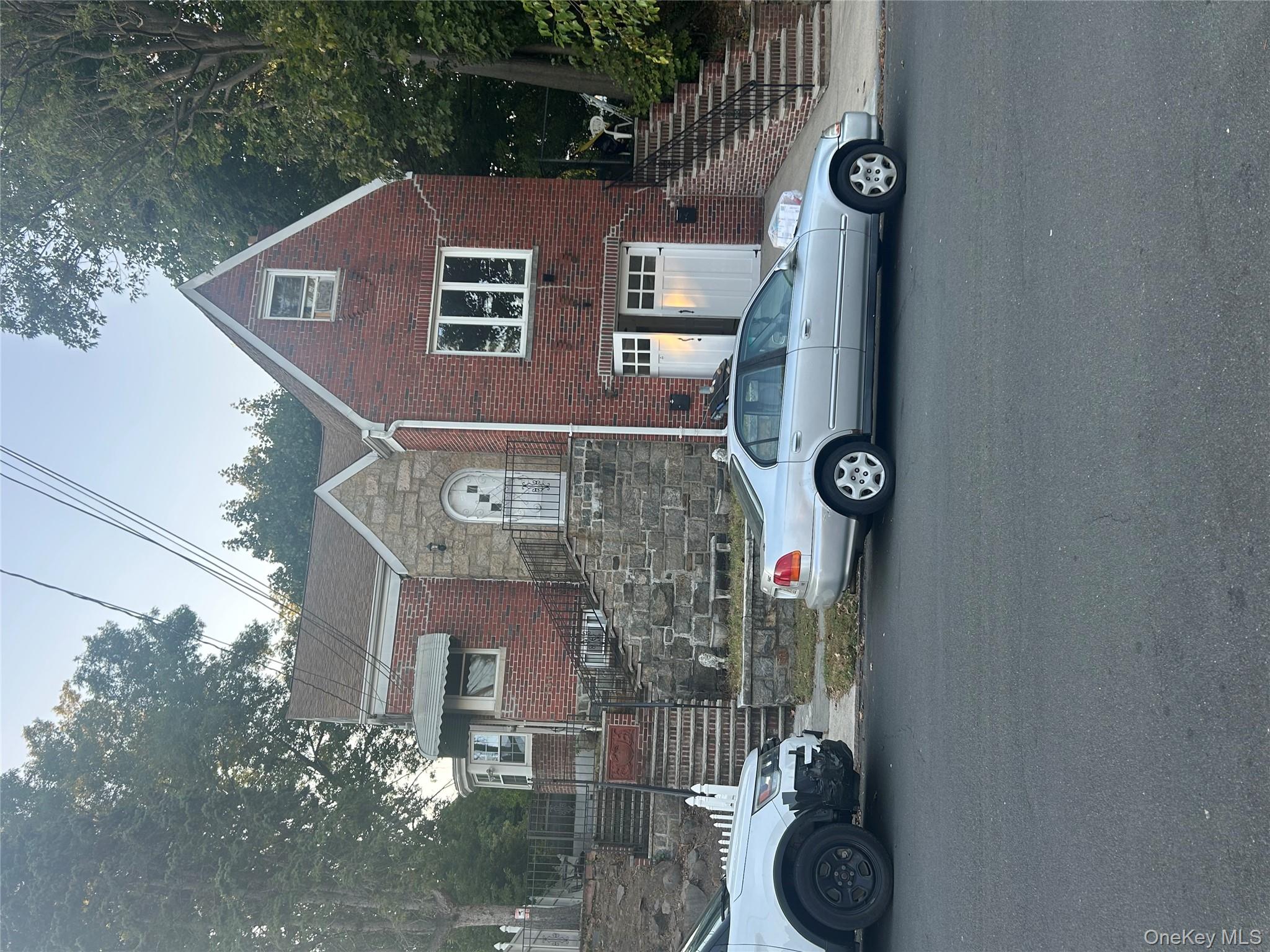 a car parked in front of a house