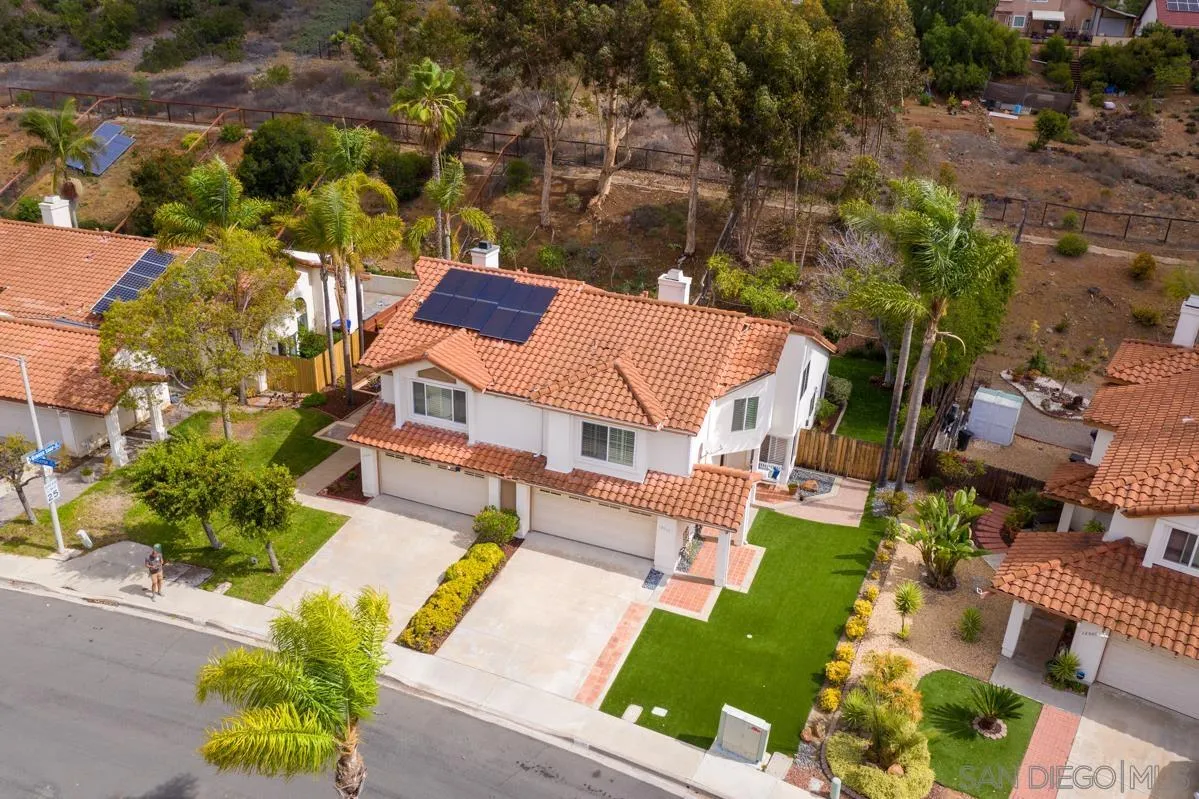 12515 Spindletop Road San Diego, CA 92129 - Photo 29 of 32 an aerial view of a house with a garden and plants