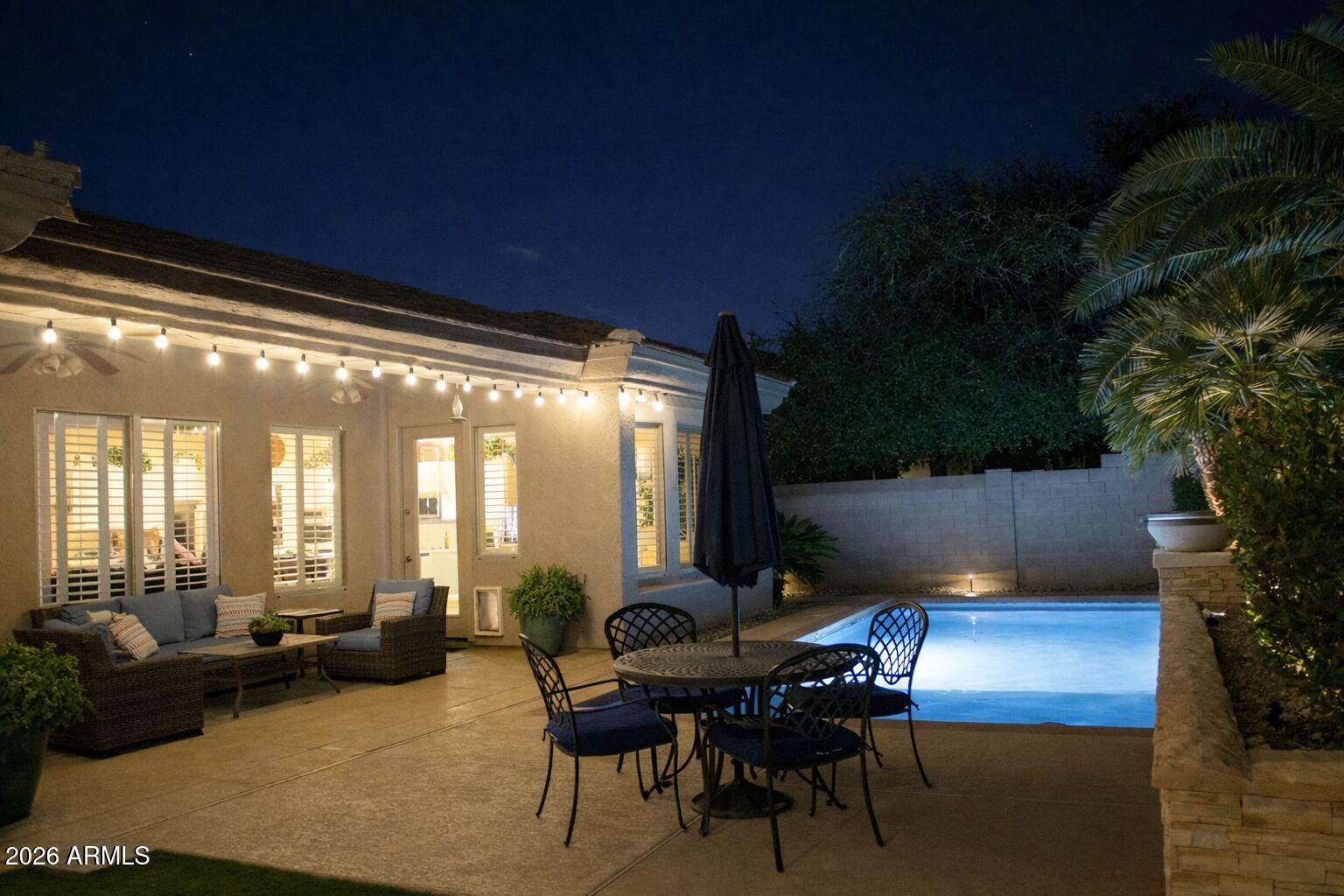 2537 South Santa Rita Way Chandler, AZ 85286 - Photo 38 of 45 Backyard Night