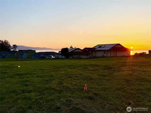 a view of an ocean with a big yard