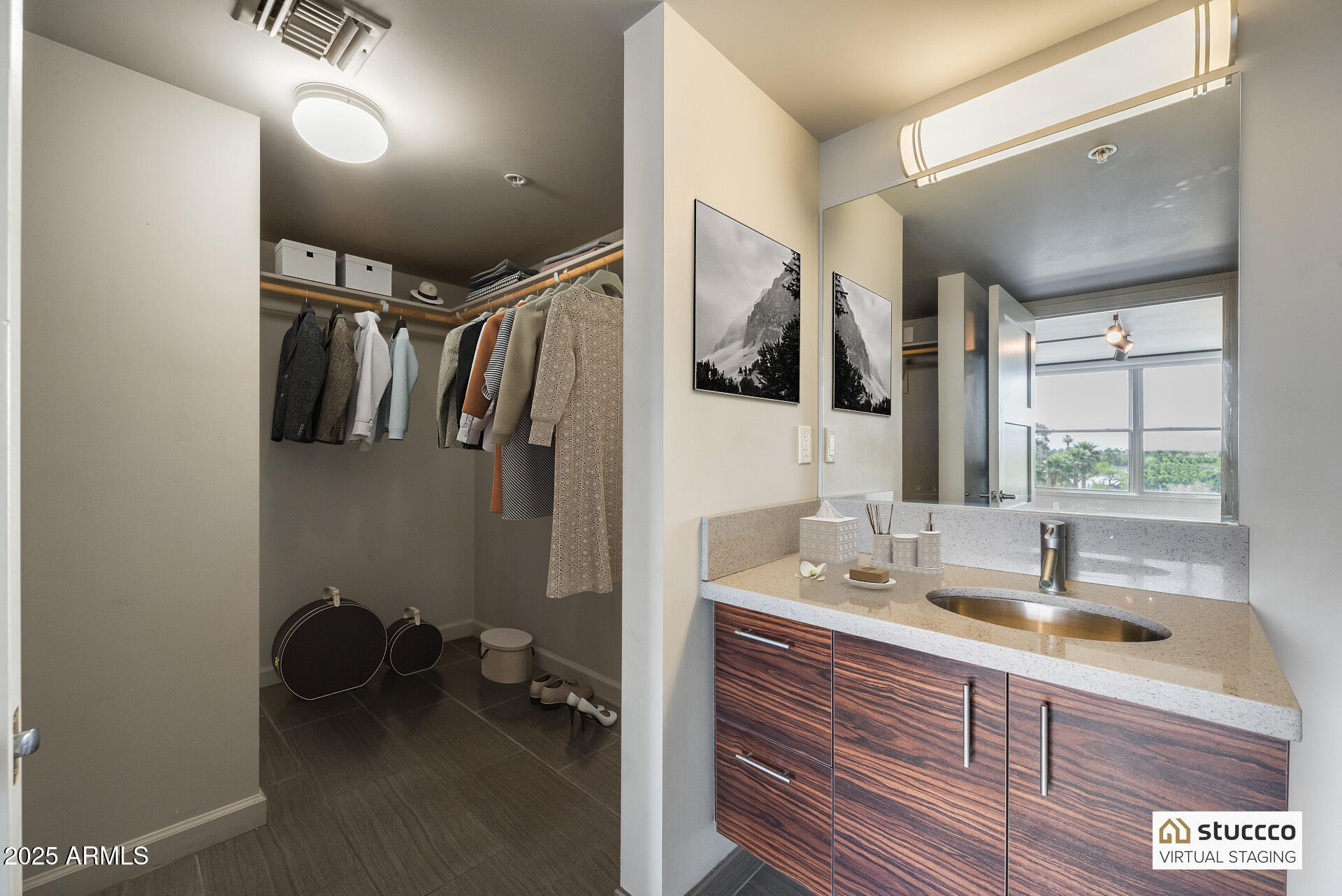 535 West Thomas Road, Unit 410 Phoenix, AZ 85013 - Photo 7 of 33 a bathroom with a sink and a mirror