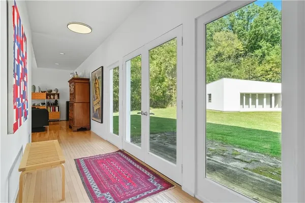 a view of a living room and window