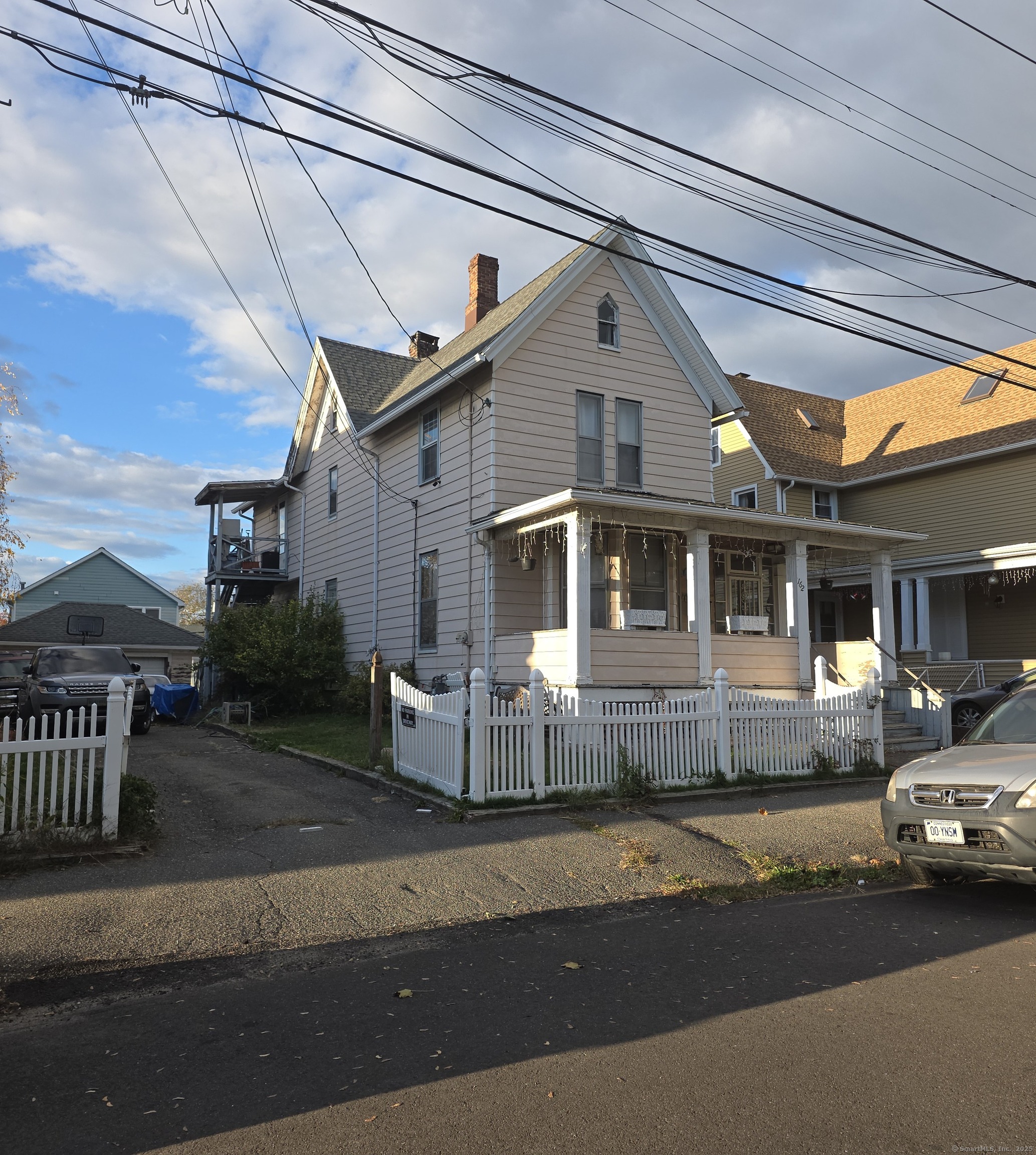 a front view of a house with a garage