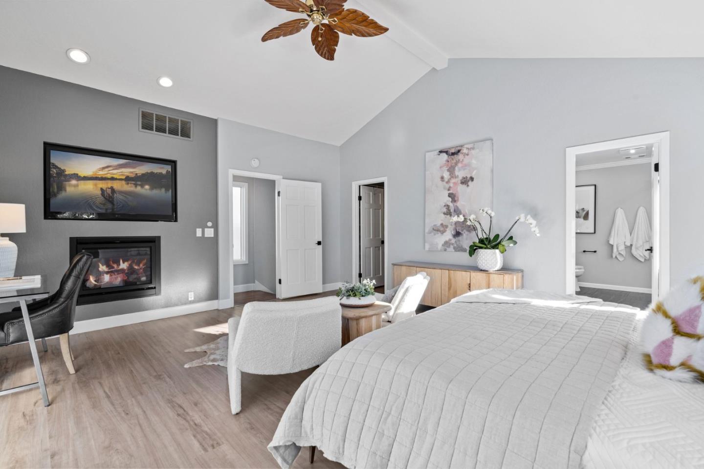1652 Ralston Avenue Belmont, CA 94002 - Photo 15 of 45 a bedroom with two beds and a fireplace