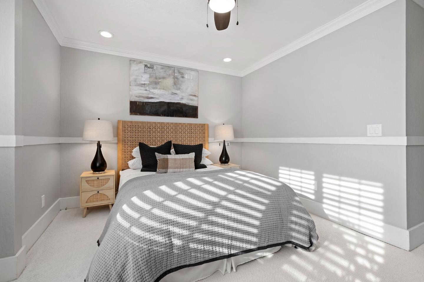 1652 Ralston Avenue Belmont, CA 94002 - Photo 22 of 45 a bedroom with a bed and glass walk in closet