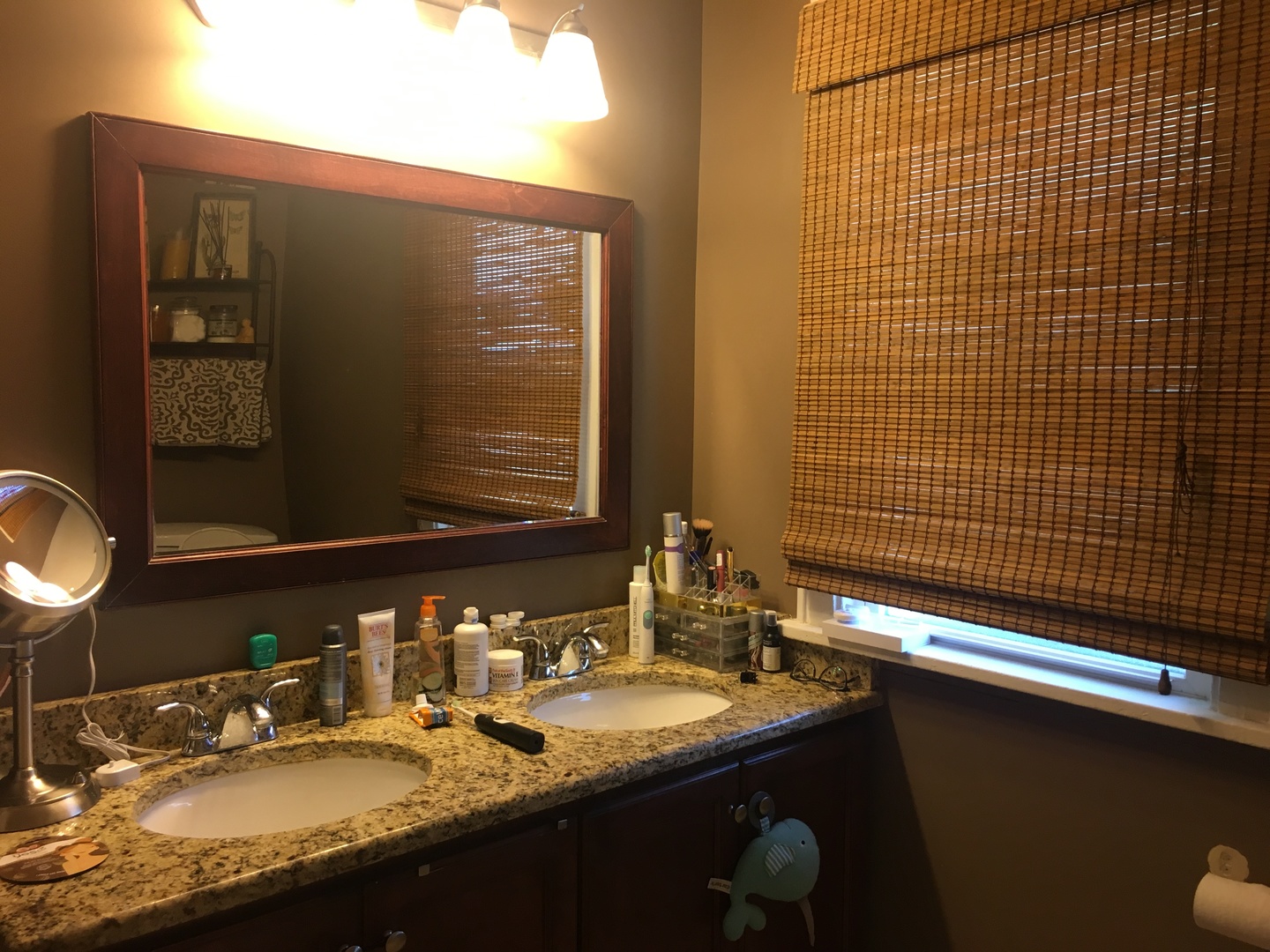 2422 Forest Avenue North Riverside, IL 60546 - Photo 17 of 19 a bathroom with a granite countertop sink a mirror and a shower