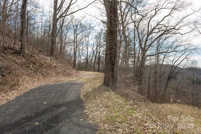 a view of yard covered with snow in back