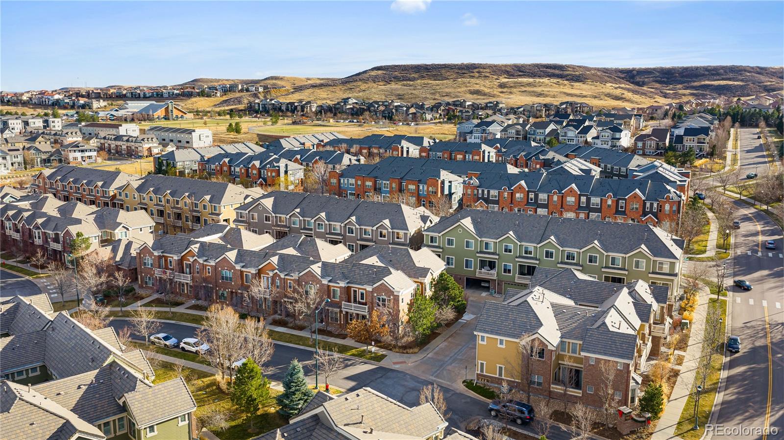 9132 Mornington Way Lone Tree, CO 80124 - Photo 39 of 44 an aerial view of residential houses with outdoor space