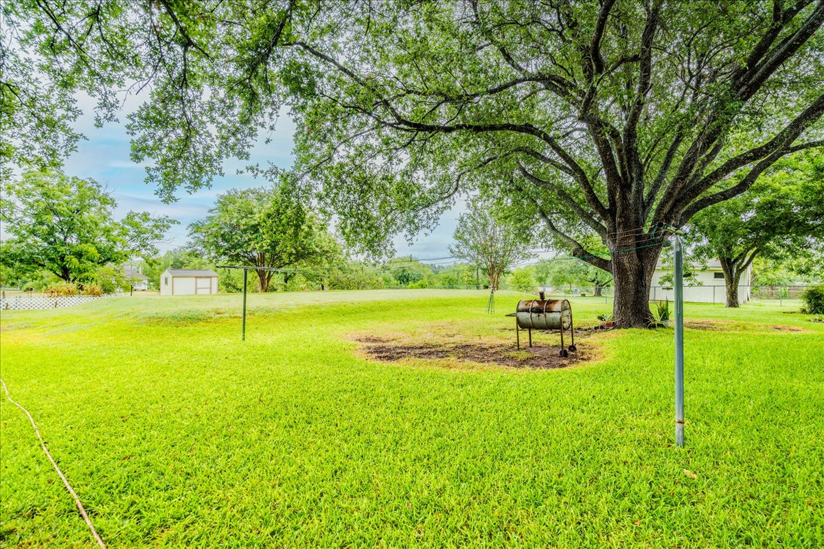 1704 Buttercup Road Pflugerville, TX 78660 - Photo 33 of 37 A spacious backyard with mature trees offers ample room for outdoor activities and future enhancements.