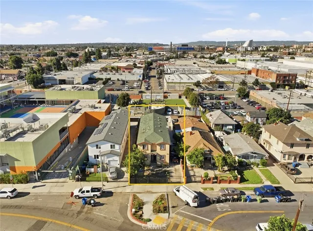 an aerial view of a city